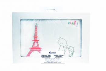 Paris 4-dielna súprava do postieľky (obliečky na prikrývky a vankúšik, mantinely, nebies)