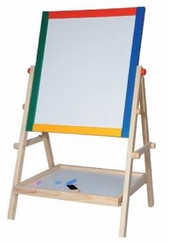 Woody - Drevená obojstranná tabuľa s poličkou, 65 cm