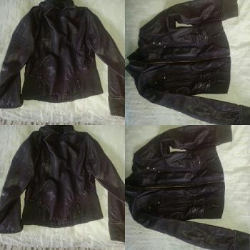 Fialová koženková bunda, veľ. M/L