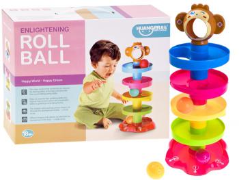 ROLL BALL – Guľôčková dráha, farebná, 3 ks guličiek